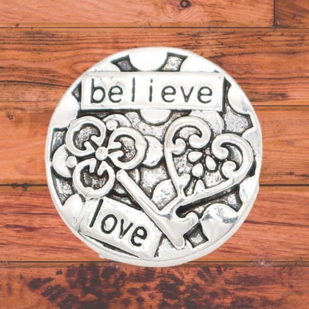 Believe/ Love Snap Button